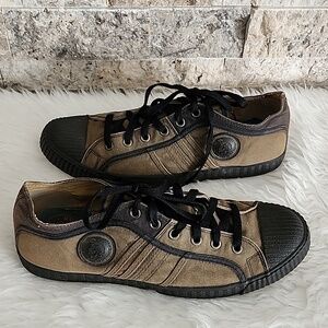 Diesel Rubber Canvas Brown & Black  Shoes